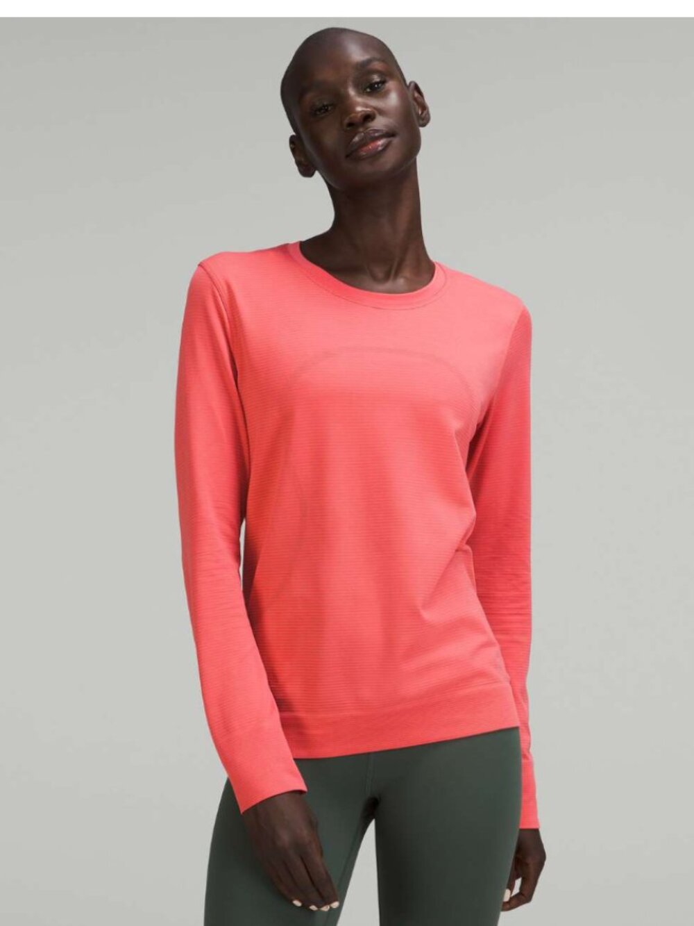 Lululemon Swiftly Relaxed-Fit Long Sleeve Shirt Tempo Stripe Pale Raspberry 12